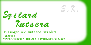szilard kutsera business card